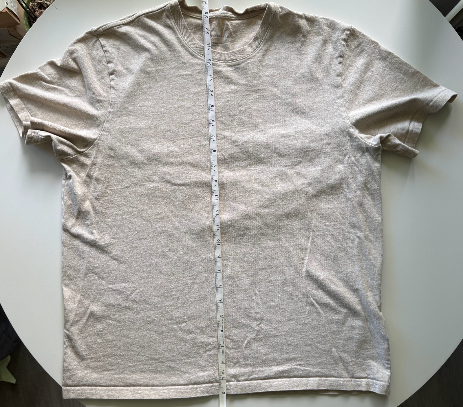 Everlane Men's Premium-Weight Crew T-Shirt - Heather Oatmeal - Size L gallery