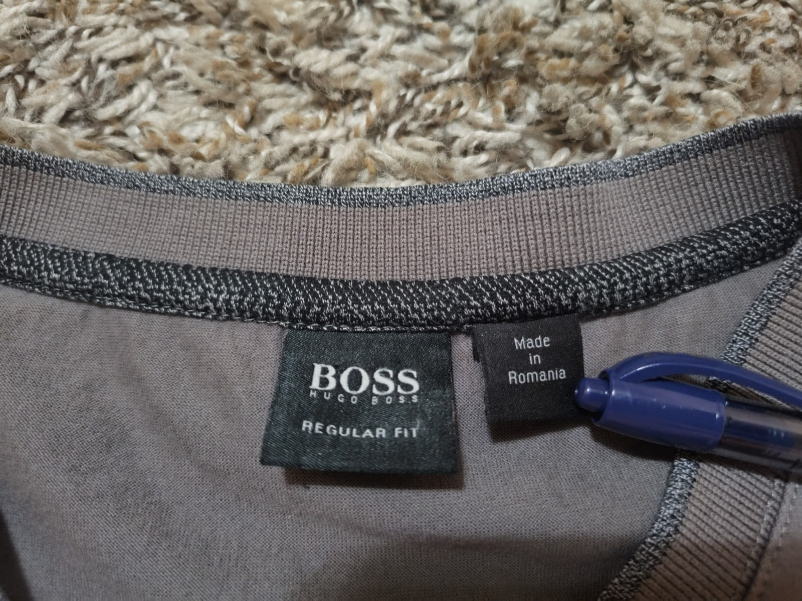 Hugo Boss T Shirt Mens XL Gray Solid Long Sleeve V Neck Pullover Cotton gallery