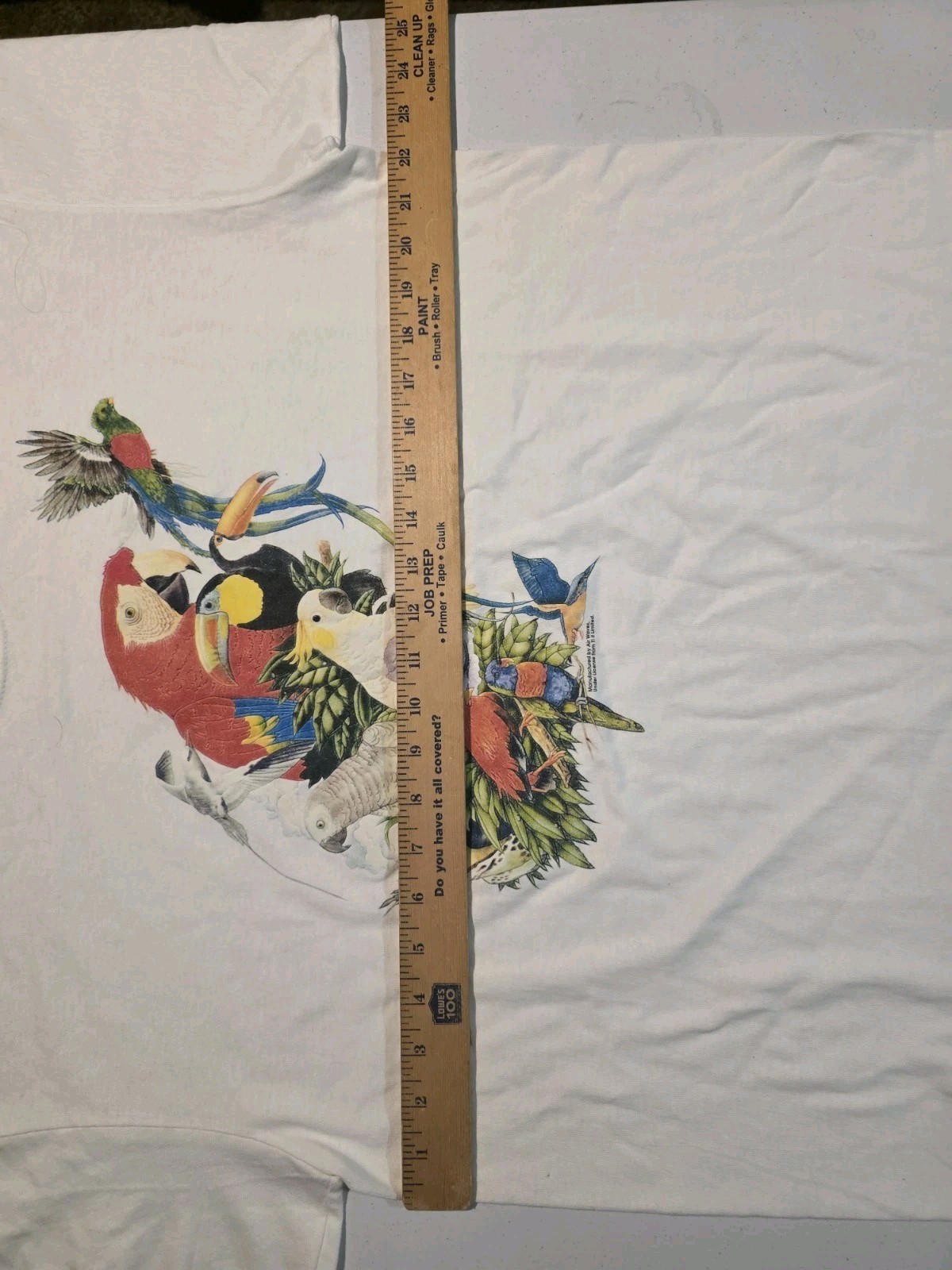 Vtg Birds Of The Tropics Shirt L Nature Art Grunge Y2k Parrot gallery