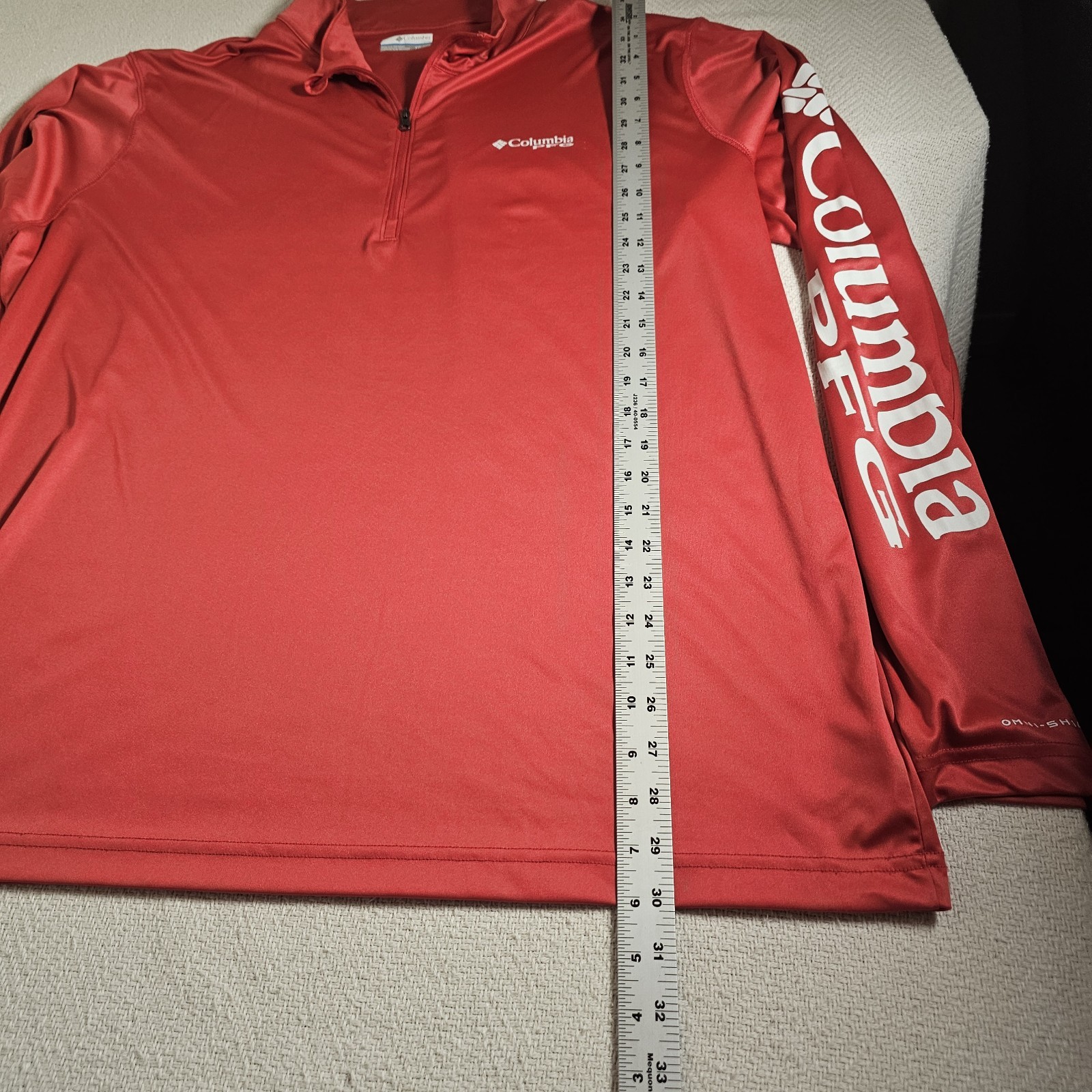 Columbia PFG "Terminal Tackle" 1/4 Zip Omni-Wick Mens Omni Shade Lightweight Red gallery