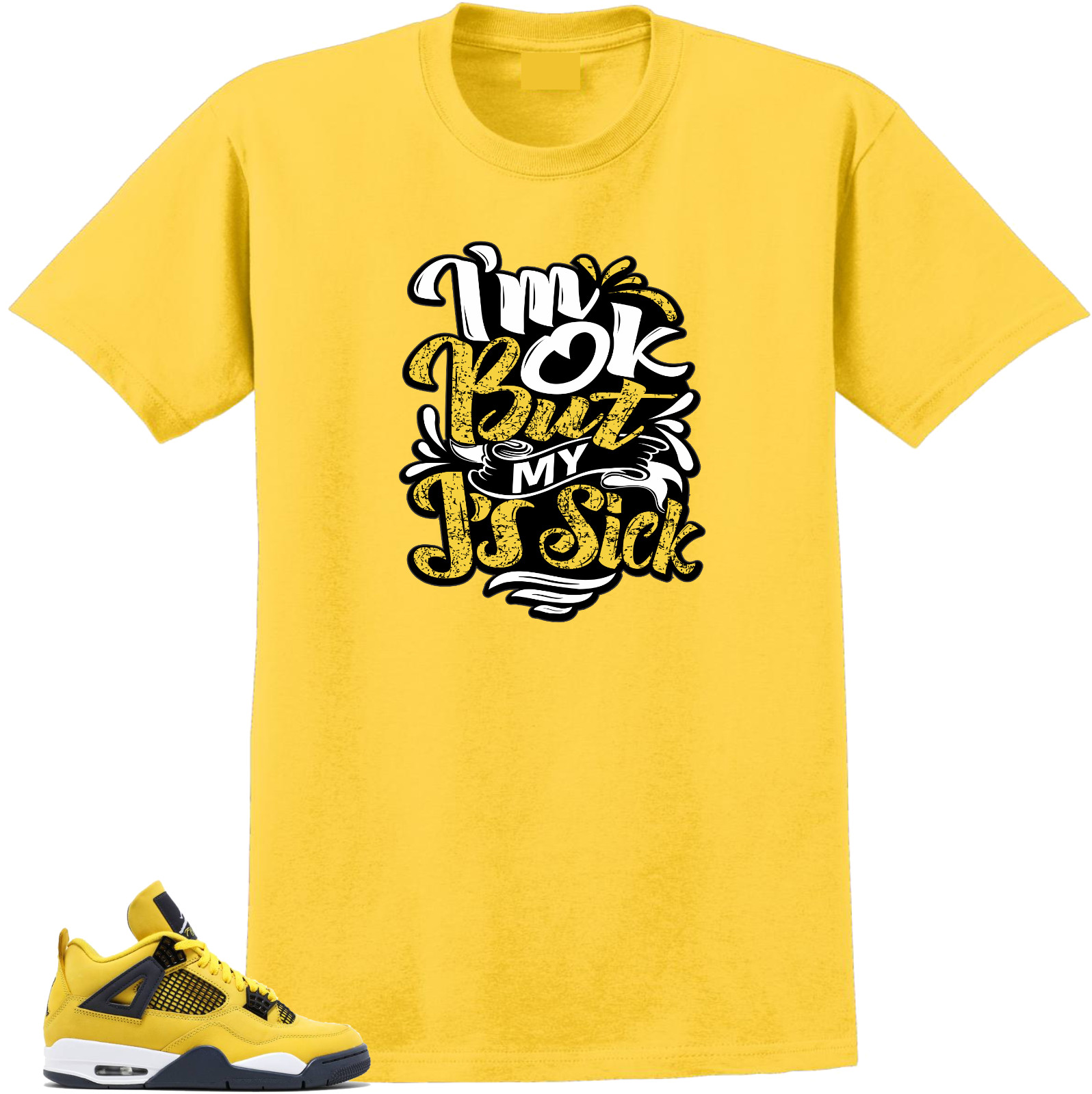 Tee to match Air Jordan Retro 4 Tour Yellow Lighting-Sick J's Tees gallery
