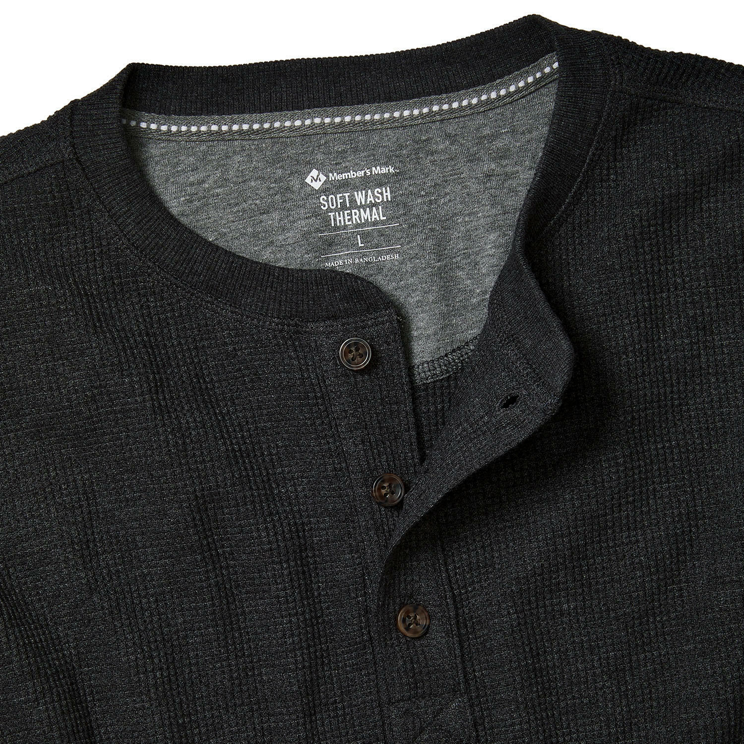 Mens Thermal Henley Long Sleeve T-Shirt Grandad Cuff Tee Warm Waffle Knit Winter gallery