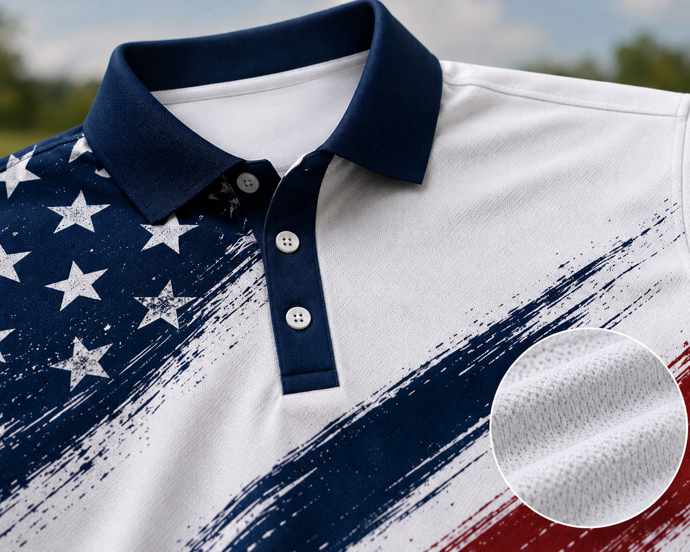 Patriotic Freedom Polo Shirt Mountain Eagle Golf Performance Casual Men (S-5XL) gallery