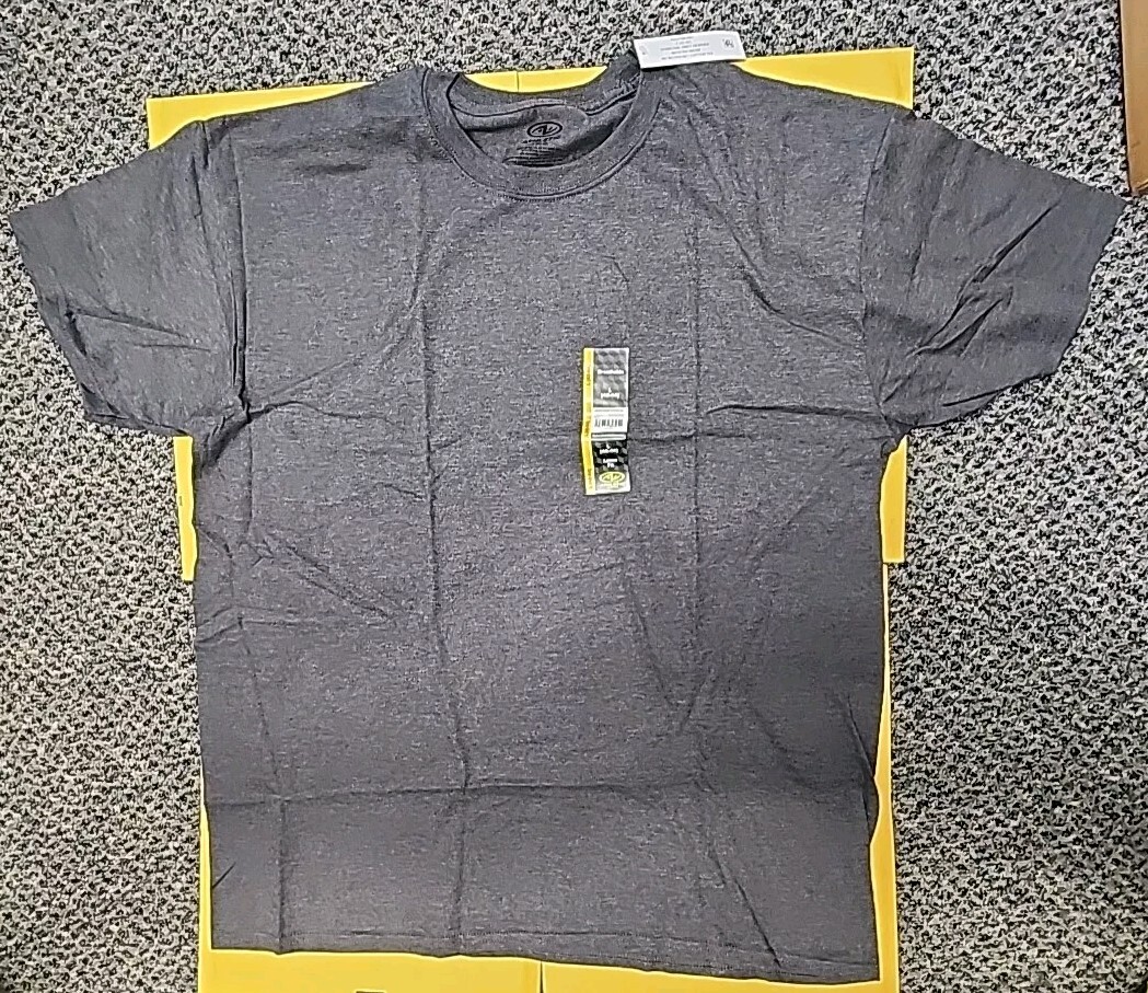 Athletic Works Men's Grey Heather Color Cotton Tee Large size, pack of 2 gallery