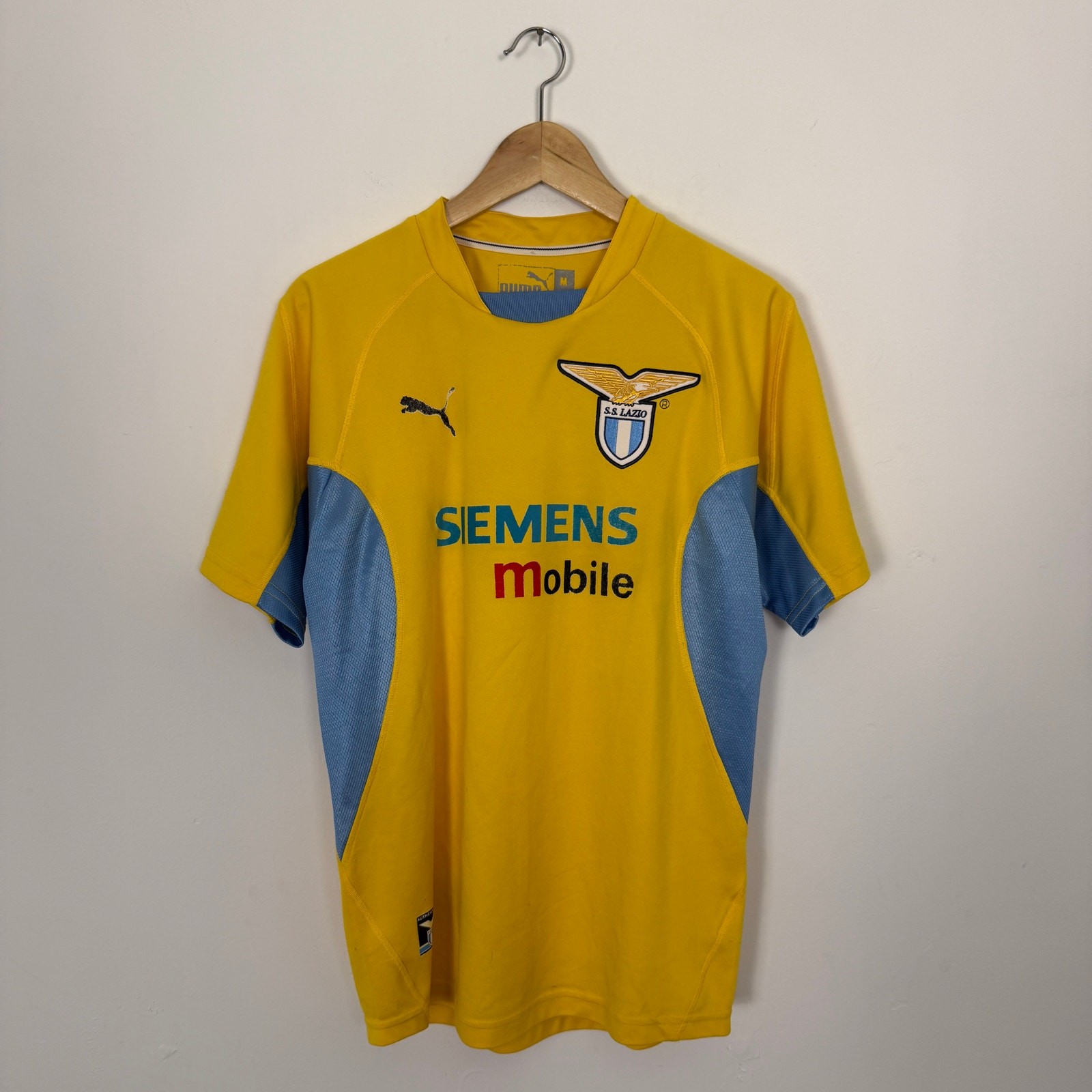 Vintage Y2K SS Lazio Italy FIFA Puma Soccer Football Sports Jersey Yellow Medium gallery