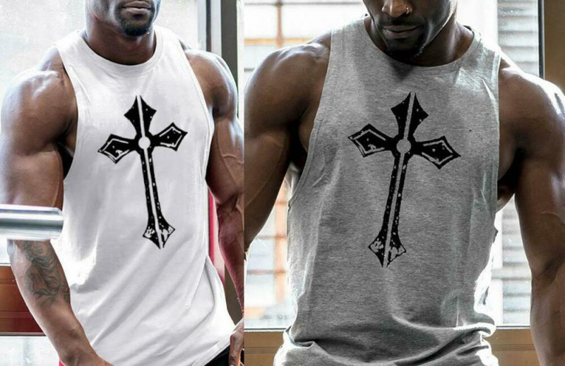 Men's Tank Tops Bodybuilding Muscle T Shirt Sleeveless Gym Training Workout Vest gallery
