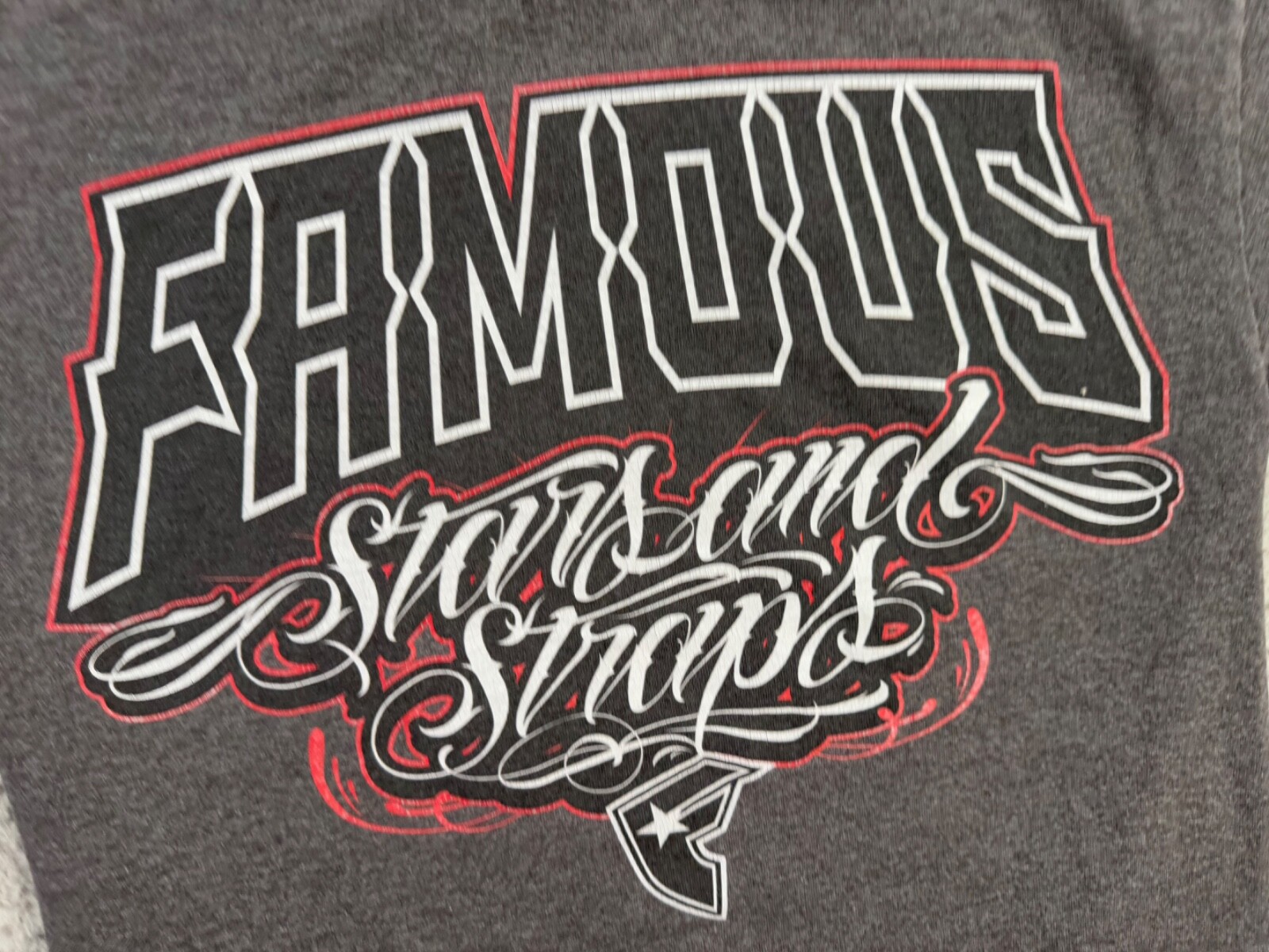 Vintage Famous Stars and Straps Shirt Mens Small Gray Short Sleeve Tee Y2K gallery