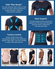 Mens Compression Shaping Undershirt Tummy Control Slimming Body Shaper Tank Top