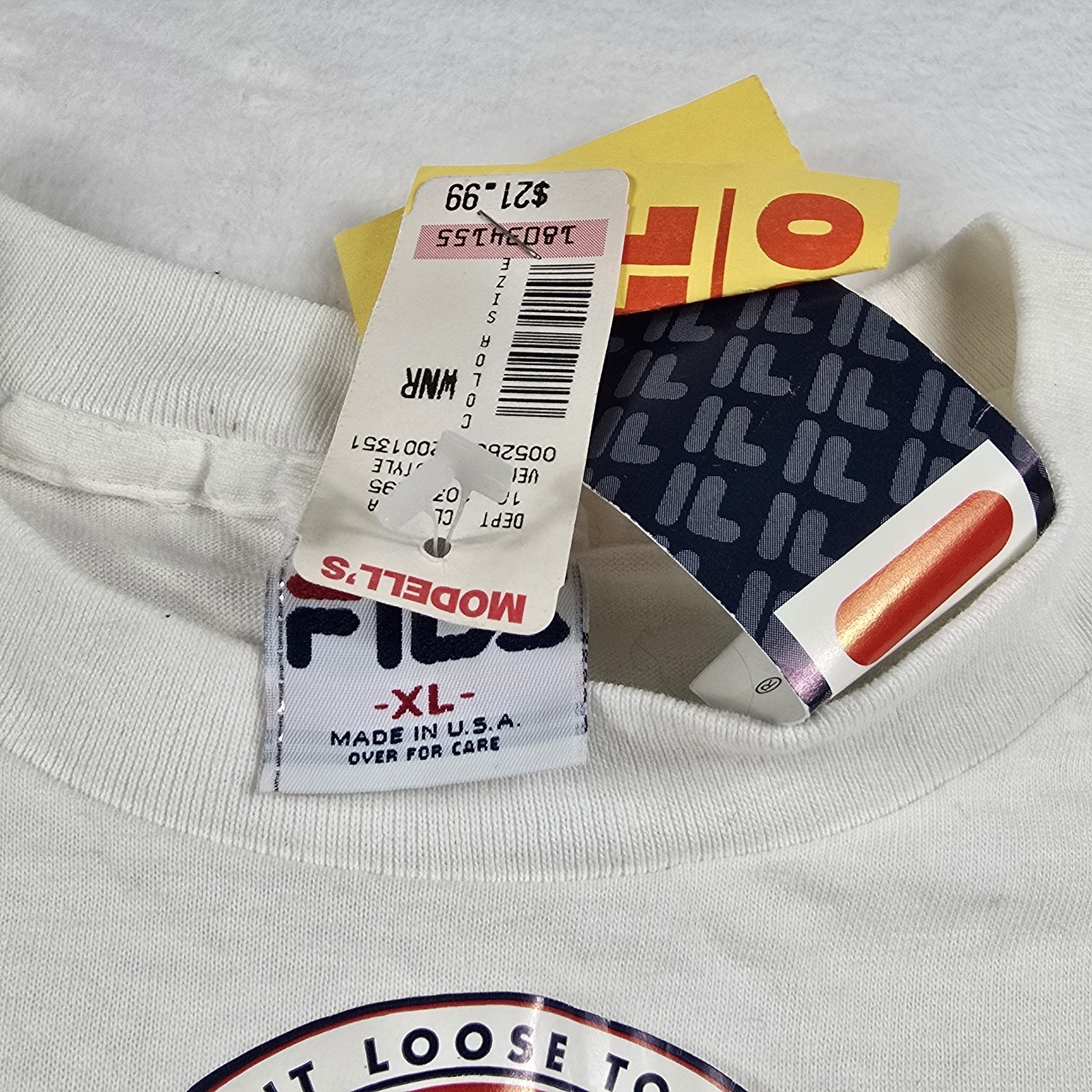 Fila Vintage USA Made Graphic Print Logo White Long Sleeve Shirt Men's XL New gallery