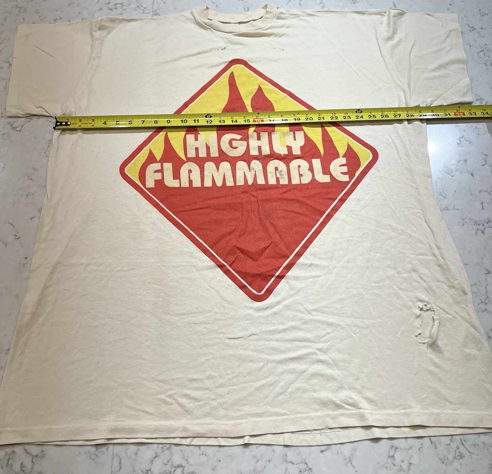 Vintage Highly Flammable Graphic T Shirt One Size Fits All USA Made SingleStitch gallery