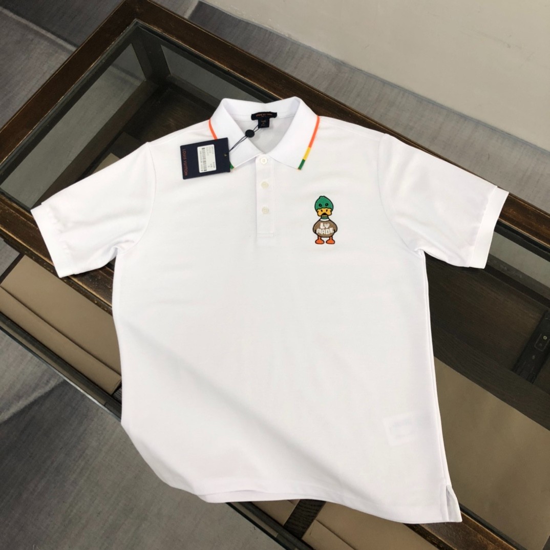 Moncler White Collared Summer Short-Sleeve Polo Shirt L
