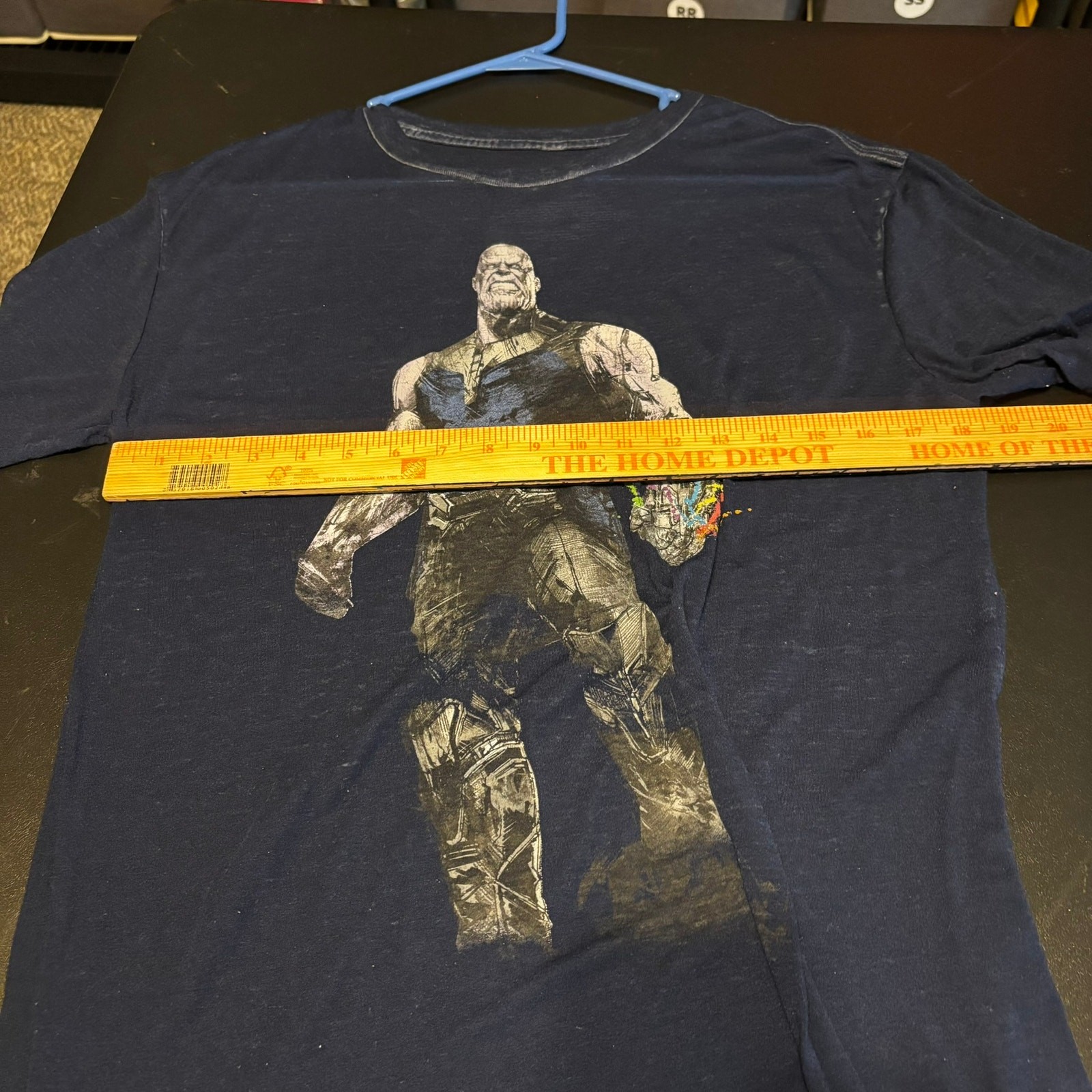 Marvel Avengers Shirt Mens Medium Infinity Thanos Gauntlet THIN Semi Sheer gallery