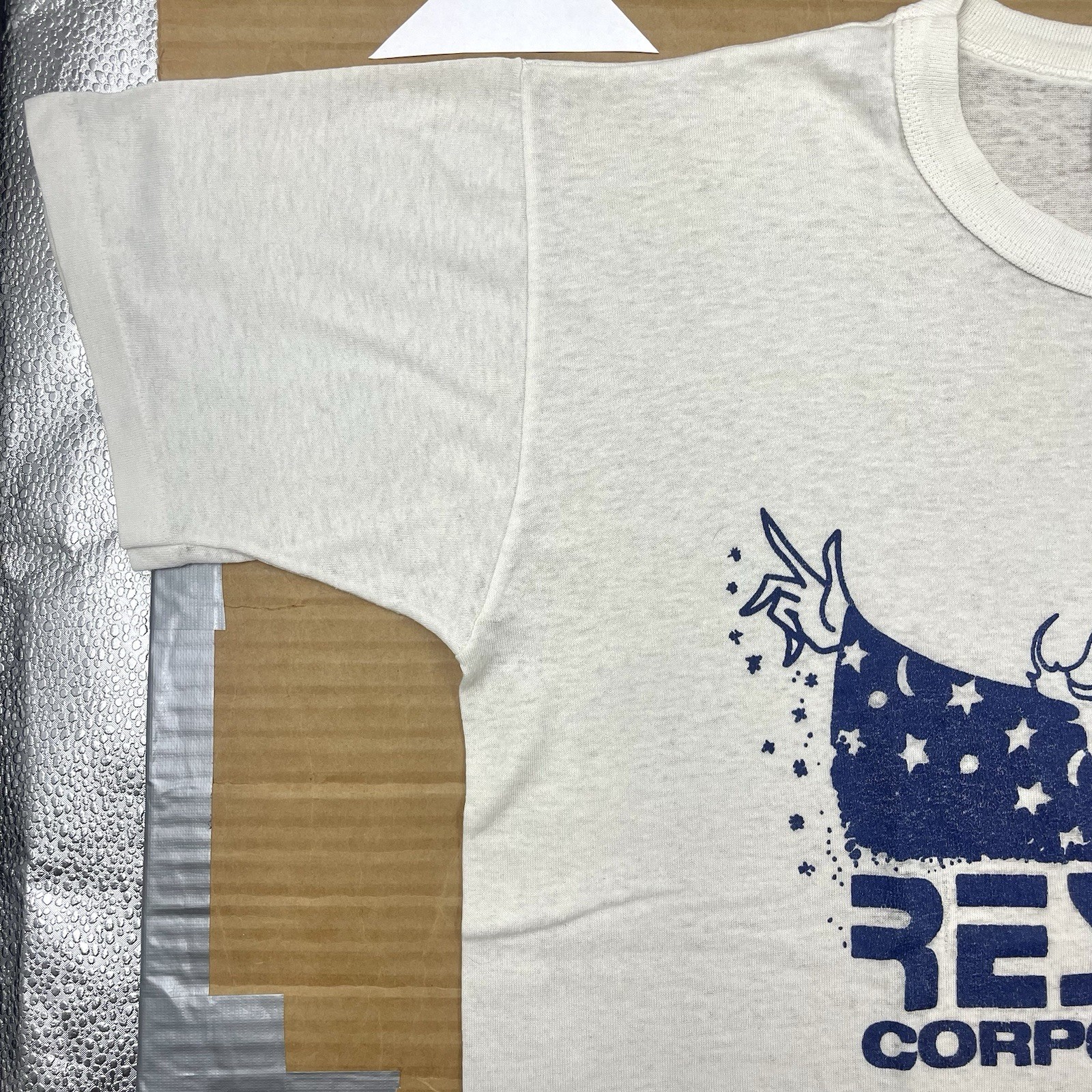 VTG 80 Wizard 20” x 25.25 Restek Corp. Advertising Logo T Shirt gallery