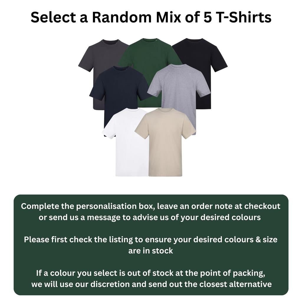 AWDis Men's T Shirts Short Sleeve Crew Neck Tee Lightweight Better Cotton 5 Pack gallery