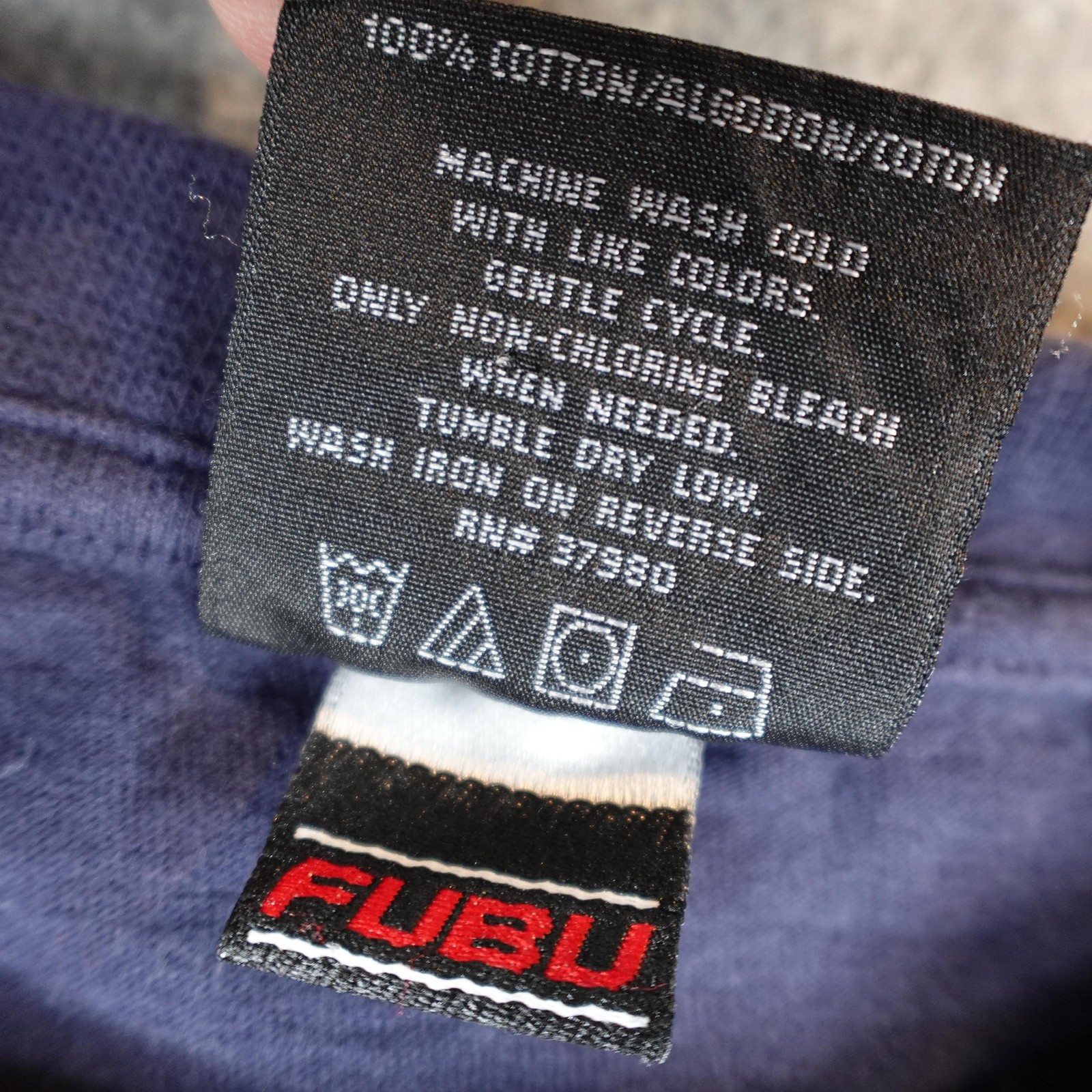 Vintage FUBU Shirt Mens Large Blue Long Sleeve Collection Hip Hop Streetwear Y2K gallery
