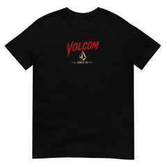 Volcom Breathe Right Since 91 Graphic T-Shirt Mens Retro Streetwear Black Tee