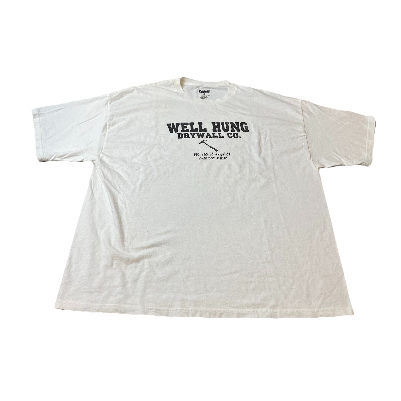 VTG y2k Spencer’s Comedy Skit Humor Joke T Shirt Well Hung Drywall Men’s 2XL gallery