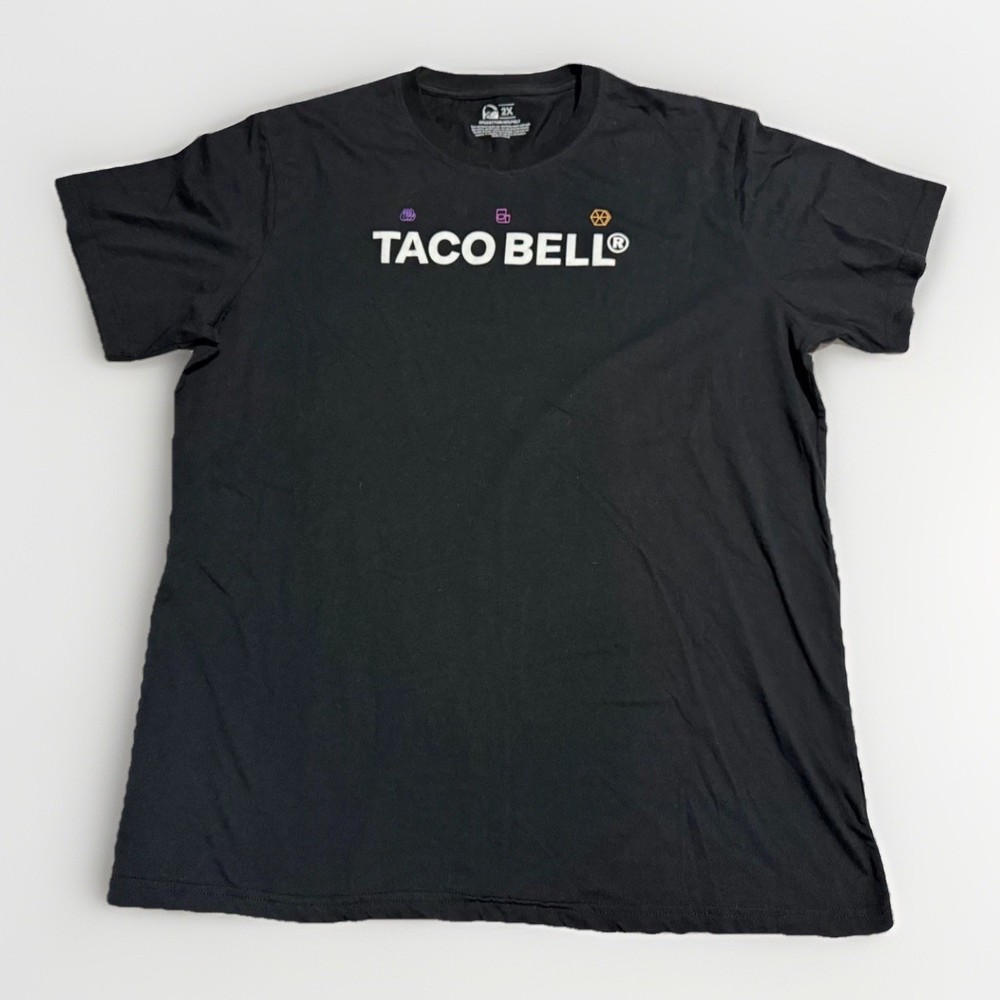 Taco Bell Live Mas Graphic Tee 2X Black Fast Food Brand Shirt