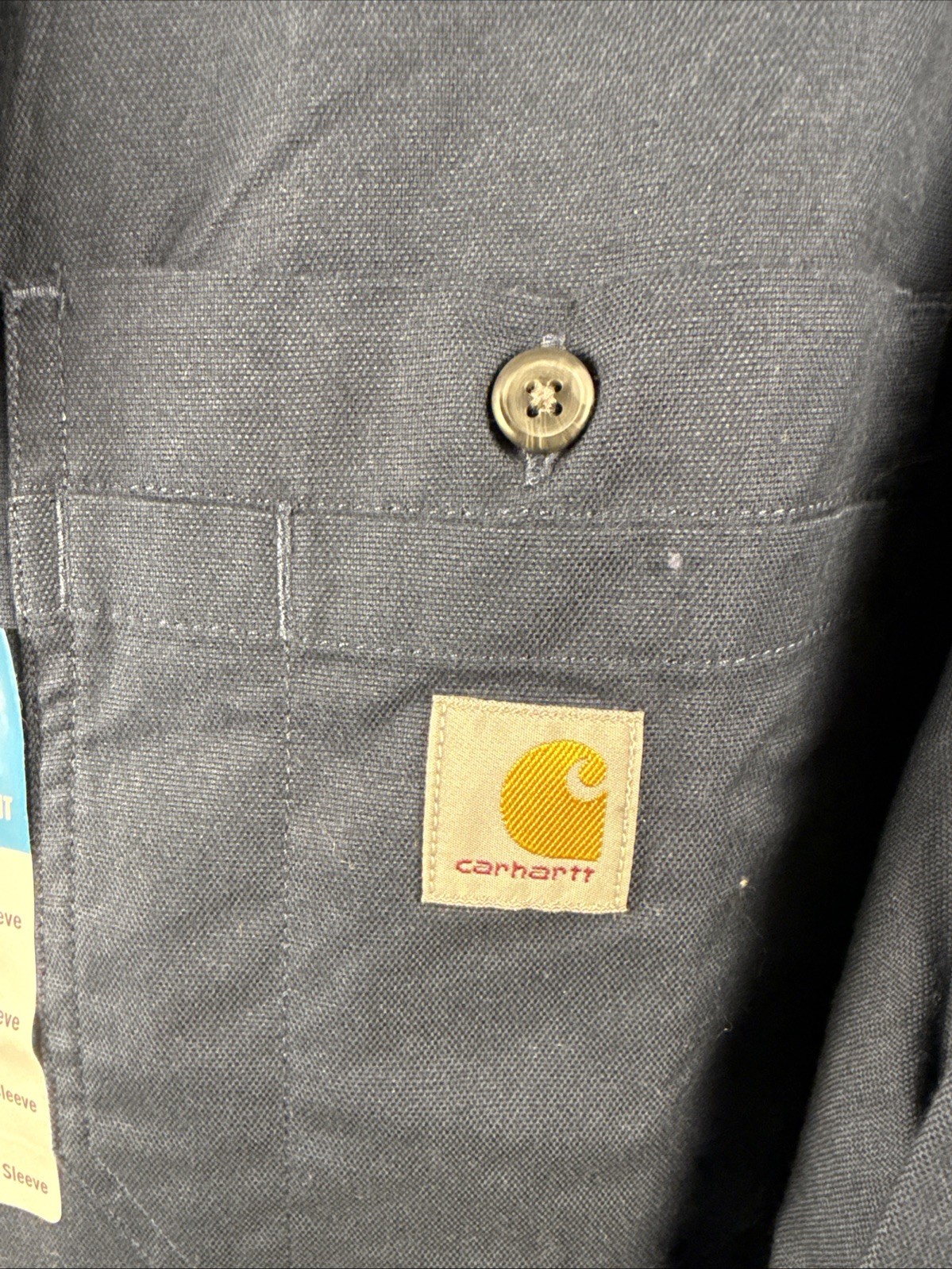 New- Carhartt Men's Rugged Flex Long Sleeve Work Shirt Navy Sz med gallery
