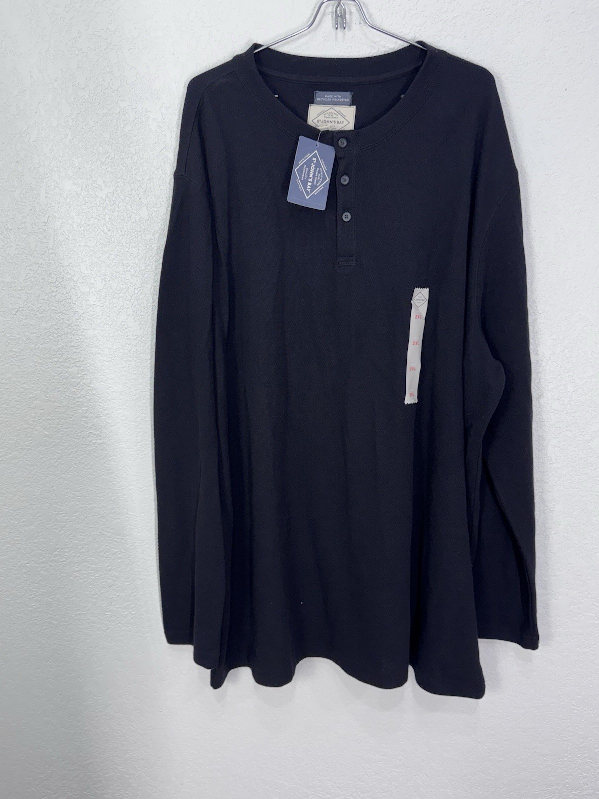 St Johns Bay Black Long Sleeve Tee Shirt Men Size XXL Soft Work Basic New $46 gallery