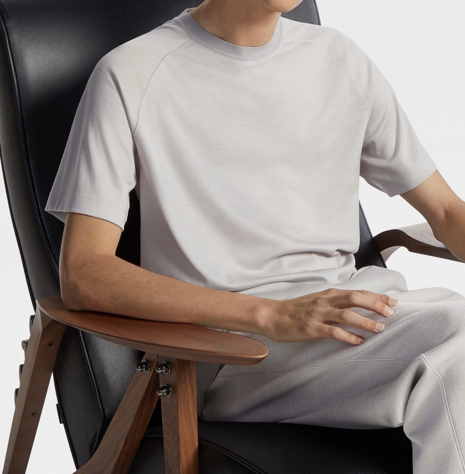 ZEGNA Men’s ‘High Performance’ Wool T-Shirt Light Grey Size XXL / 2XL $920+ NEW gallery