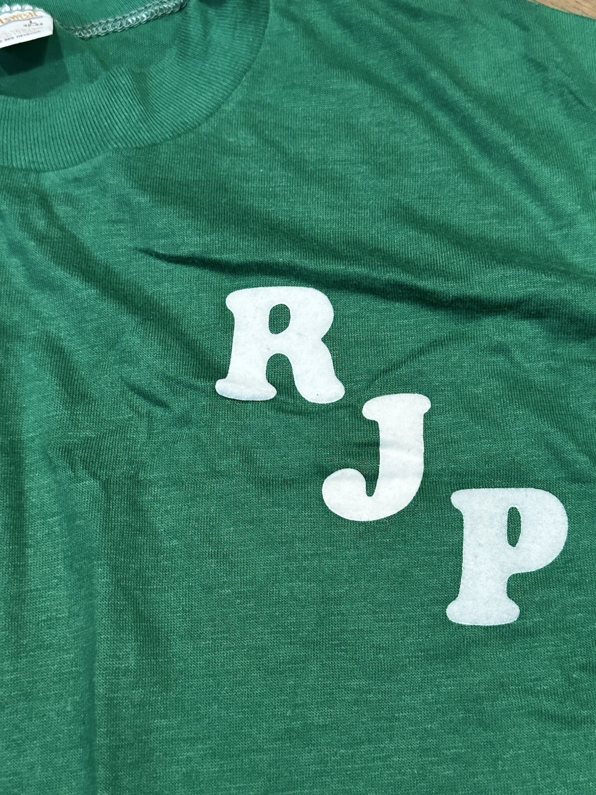 Vintage Sportswear Tag Single Stitch Simple Initial Green Shirt old school gallery
