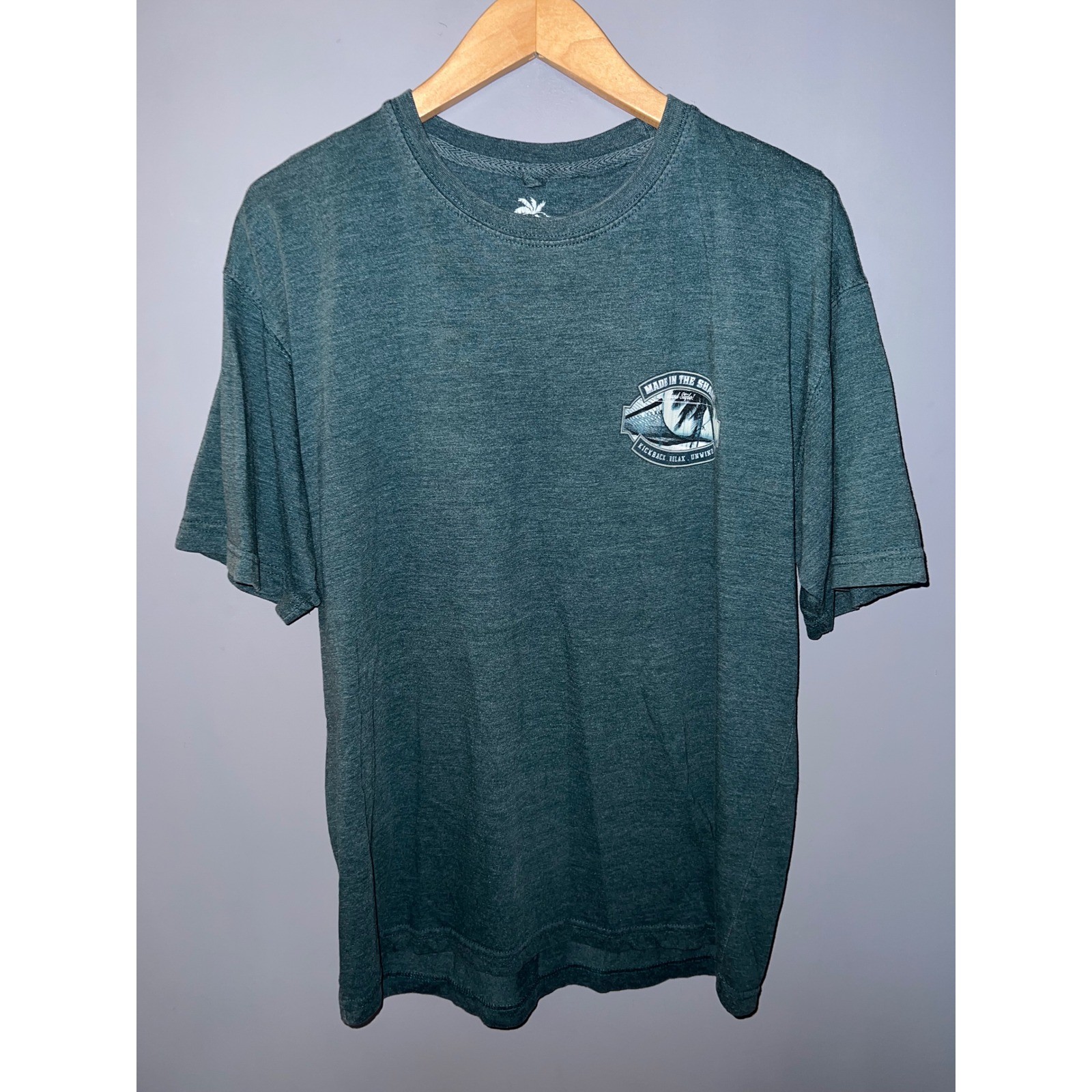 Newport Blue Mens Made In The Shade Graphic Tee Heather Teal Green Large gallery