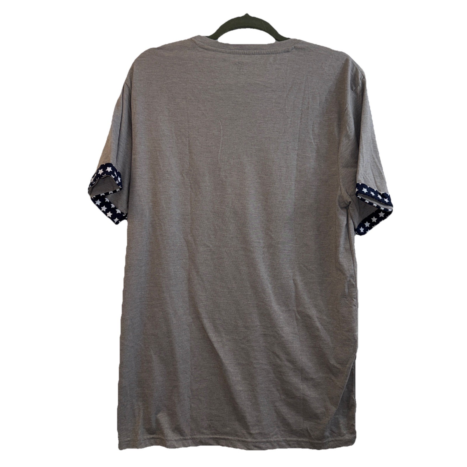 Carbon Unisex TShirt Gray Flag Print Pocket Men’s LG Party On Patriotic US NWT gallery