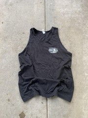 Suna Shirt Mens Medium Black Waikiki Beach Hawaii Tank Top Graphic Sleeveless Bo
