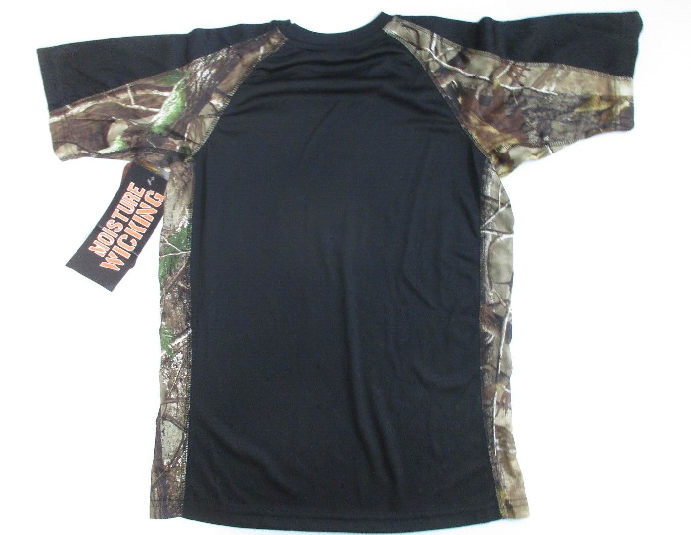 Realtree Men's SS Color Black perf Shirt Camo Black Short Sleeve XL (46-48) gallery