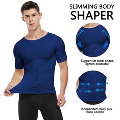 Men Compression Slimming Body Shaper Gynecomastia T-shirt Posture Corrector Vest