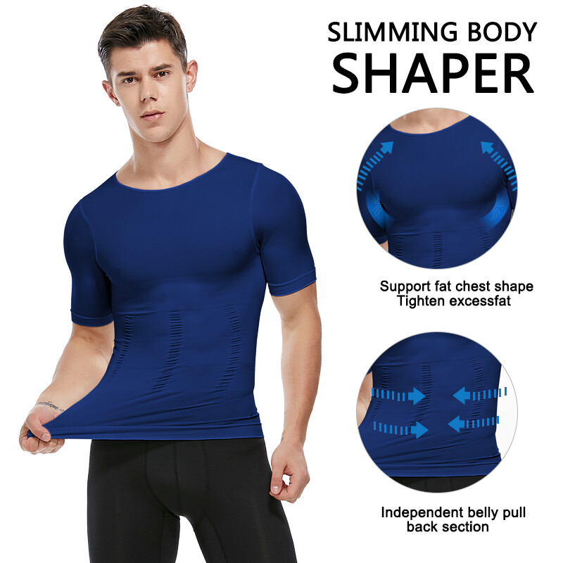 Men Compression Slimming Body Shaper Gynecomastia T-shirt Posture Corrector Vest gallery