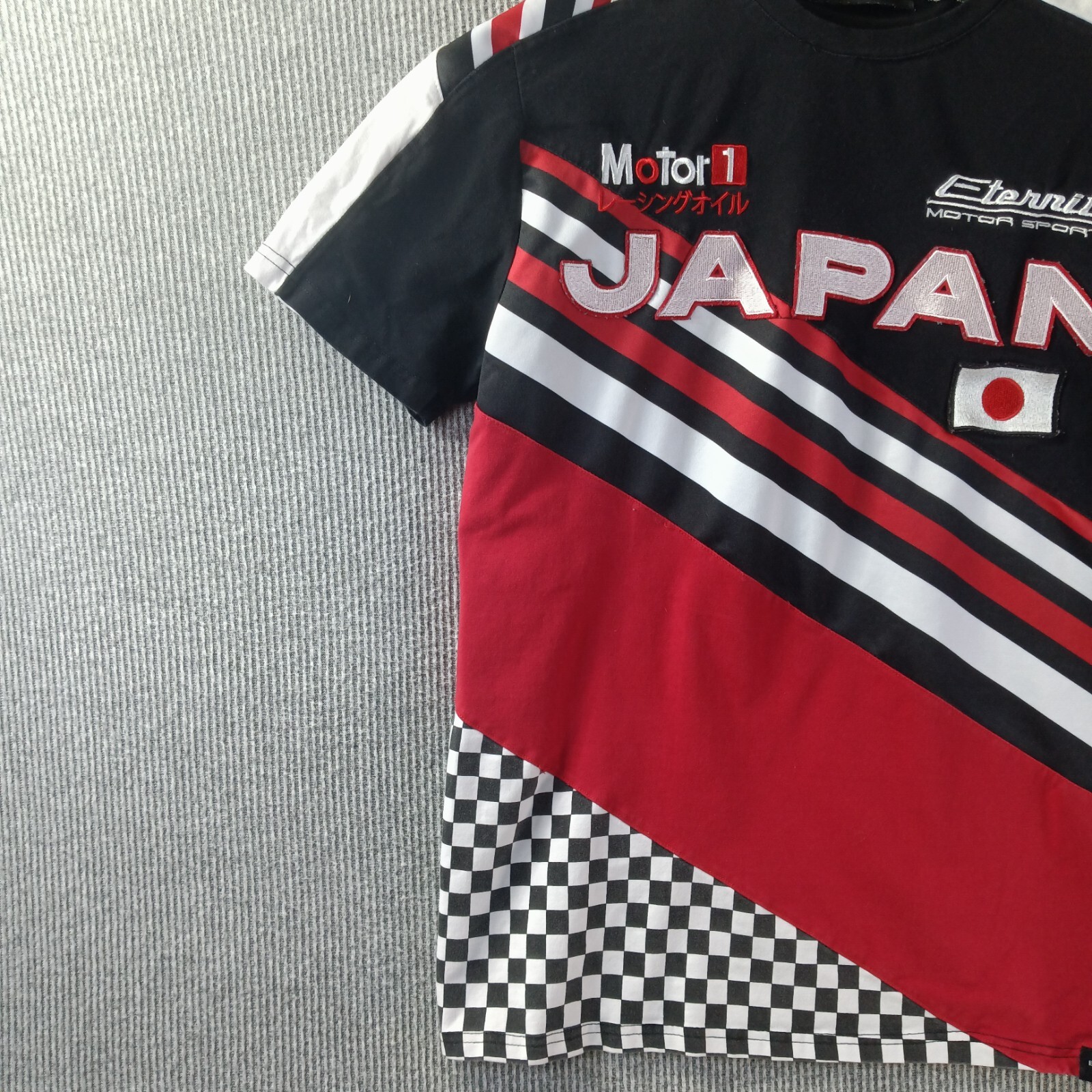 Eternity BC AD Shirt Mens L Black Red White Color Block Japan Katakana Motor 1 gallery