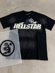 Black Hellstar T-Shirt With Rhinestones Size M