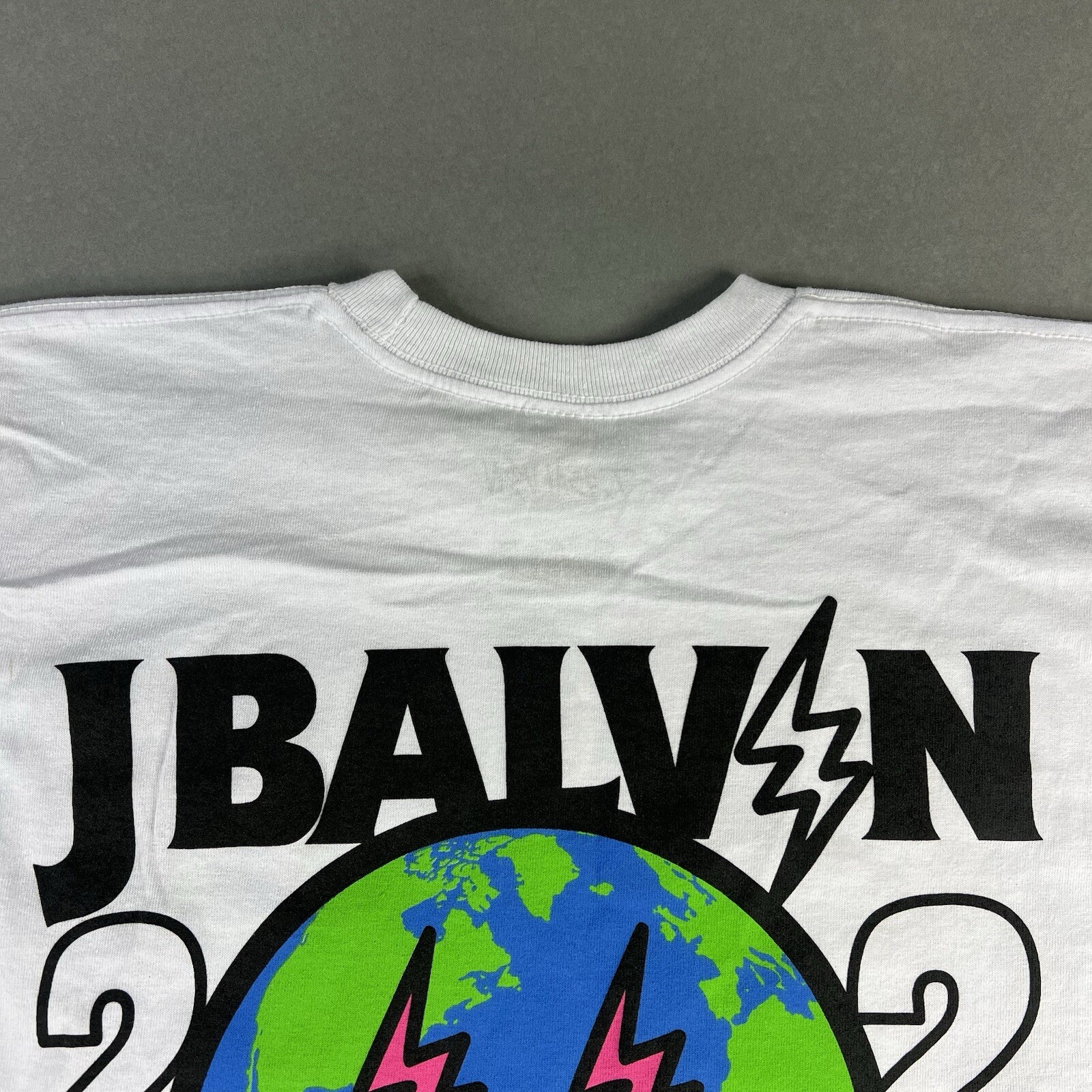 J Balvin Tour Shirt Small & Medium Men White Festival Run Smiley Face Tee New gallery