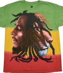 [Limited Edition] Vintage Bob Marley Profiles Tie-Dye T-Shirt Liquid Blue