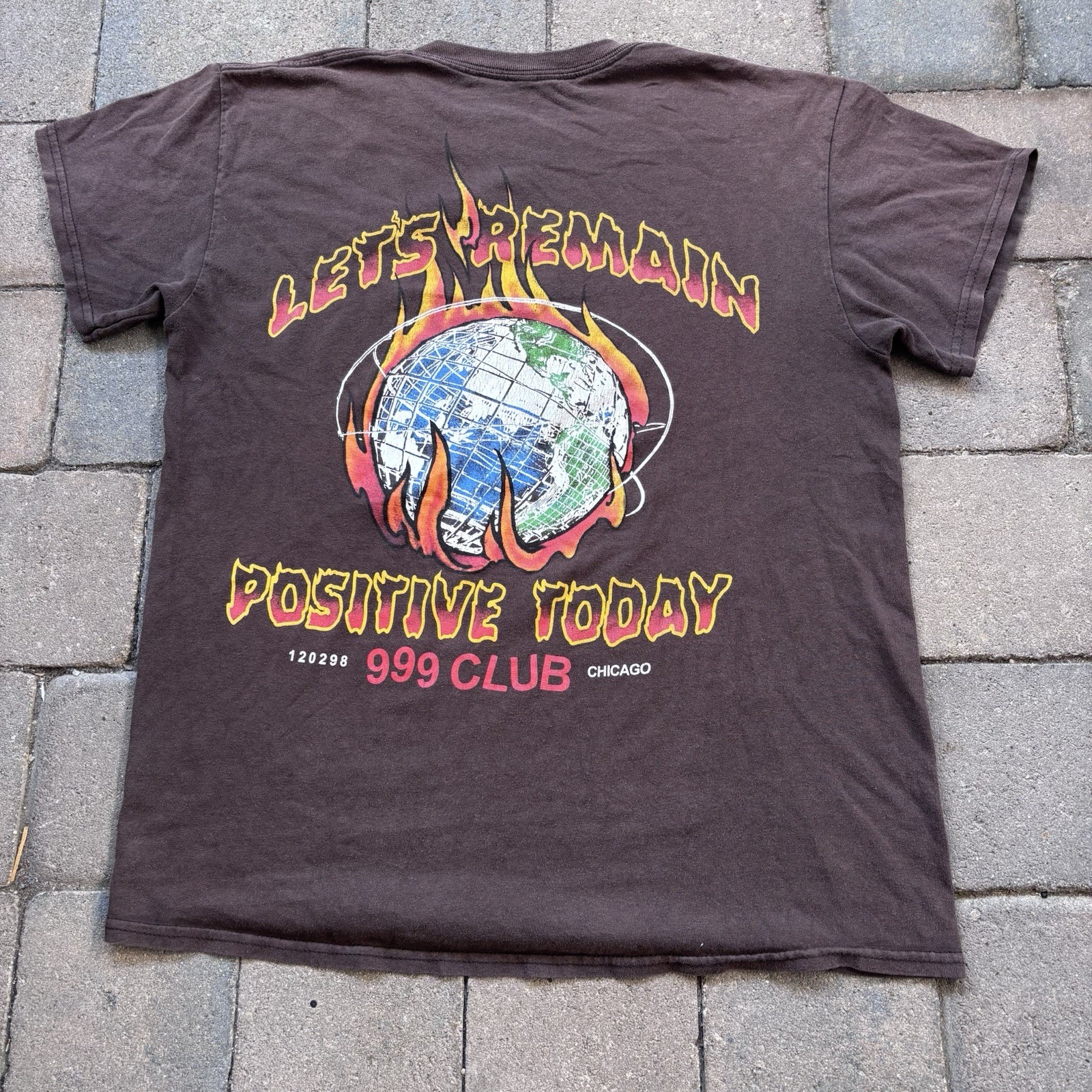 Juice WRLD 999 T-Shirt Mens Size M Lets Remain Positive Graphic Merch Brown Rap gallery