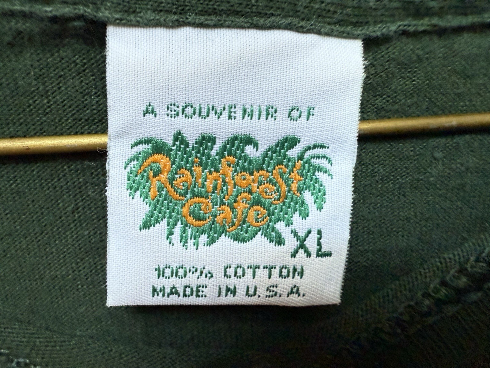 Vintage 90s Rainforest Cafe Orlando Men’s T Shirt Green Size XL USA gallery