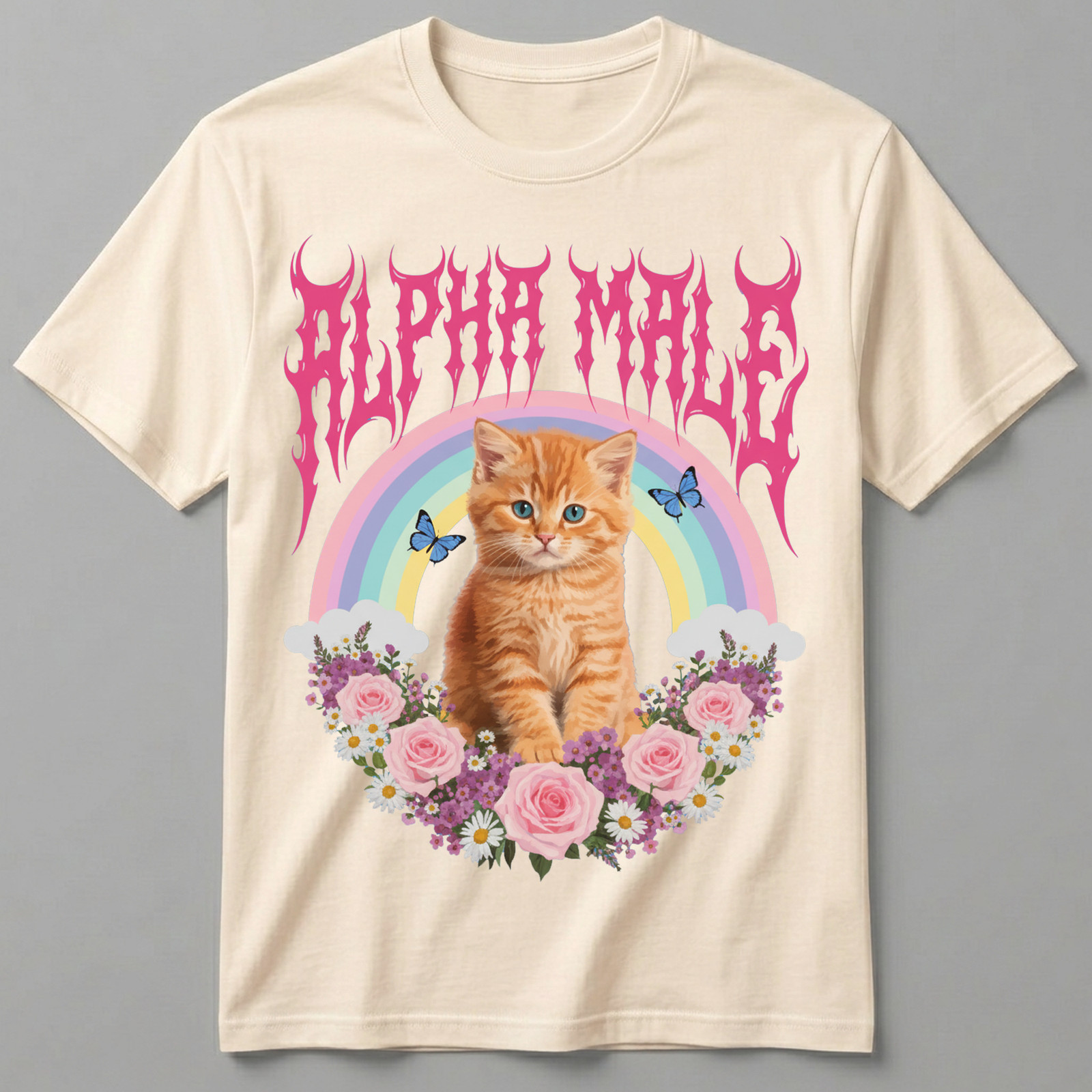 Funny Alpha Male Shirt Cute Kitten Rainbow Graphic Tee Sarcastic Men Women Gift gallery