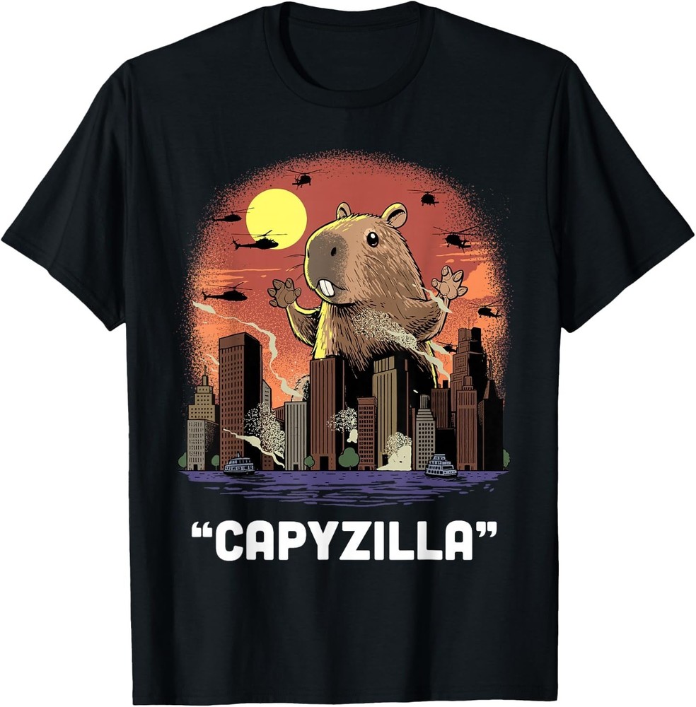 Capybara Shirt Funny Kaiju Caybara Monster Rodent Capyzilla T-Shirt