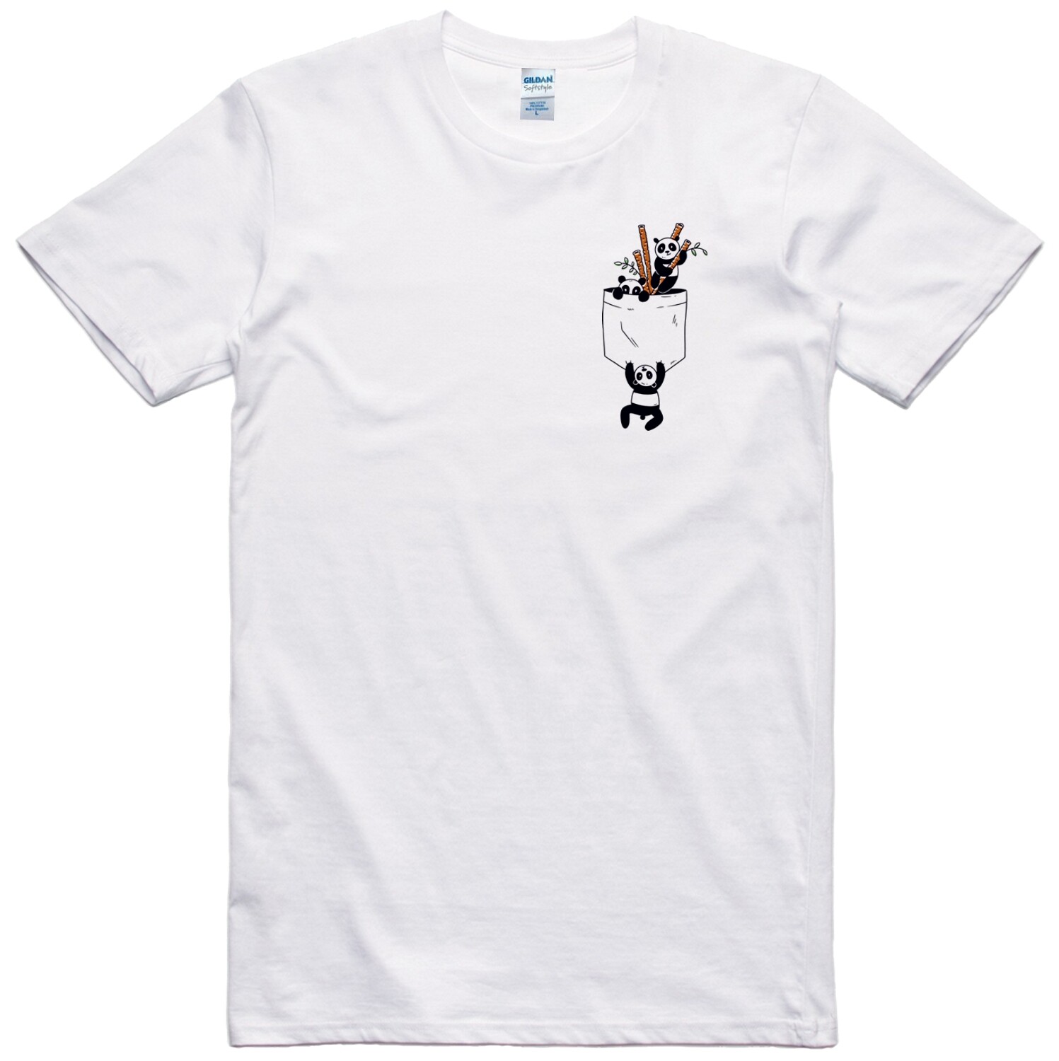 Funny T Shirt Panda In Pocket Print Regular Fit 100% Cotton Tee gallery