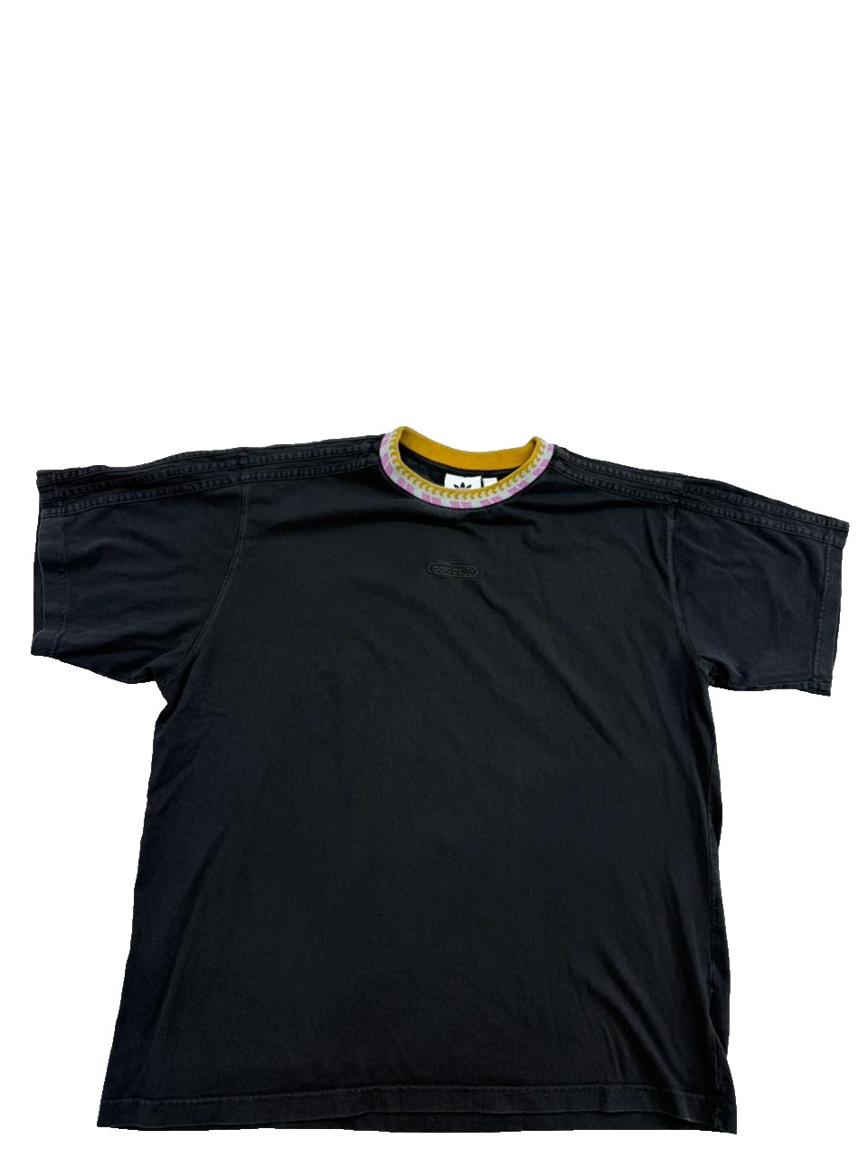 Adidas T Shirt Mens XL Black Striped Short Sleeve Crew Neck