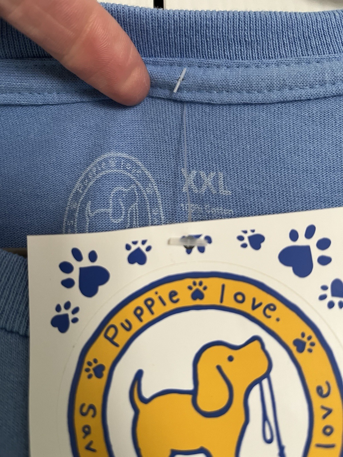 Puppie Love Rescue Men’s T-shirt Size XXL Light Blue-LA Strong Dog Graphic gallery