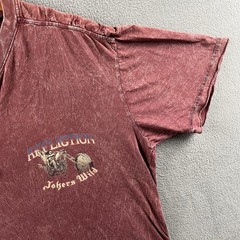 Affliction Shirt Mens Large Maroon Henley Jokers Wild Biker Skull Grunge Y2K