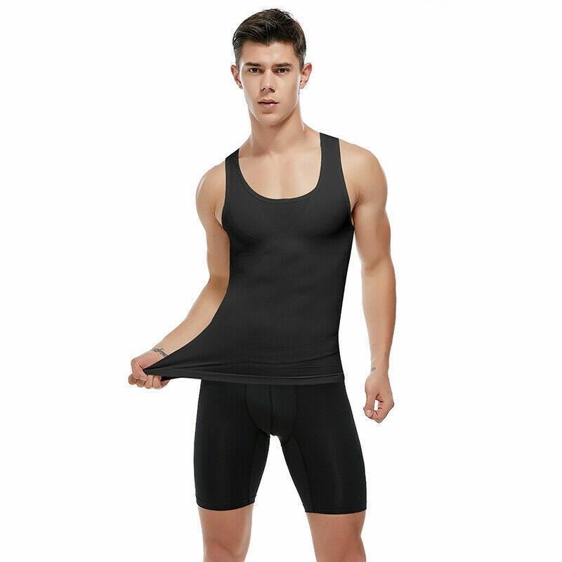 Men's Toning Vest Compression Shirt Tank Gynecomastia Belly Control Body Shaper gallery