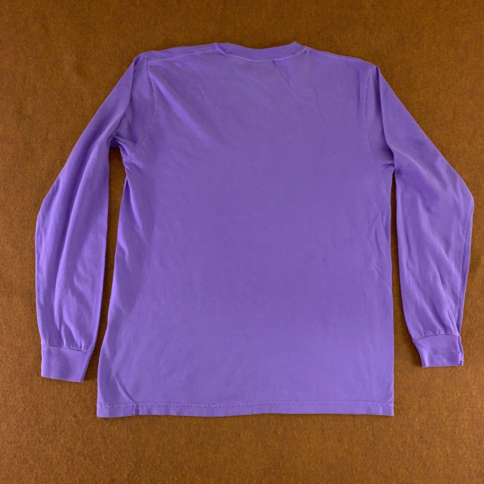 Comfort Colors Mens Medium Purple Heavyweight Long Sleeve Crew Neck T-Shirt New gallery