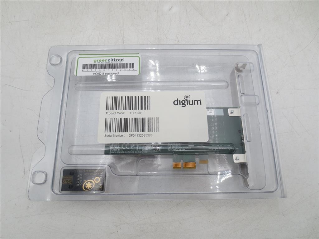 Digium TE133F T1/E1/PRI PCI Express x1 Card with Echo Cancellation