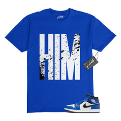 1 Mid Game Royal Blue White Black 2024 T Shirt to Match HIMTALL