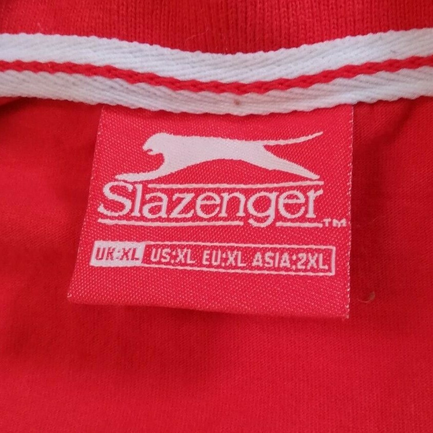 Slazenger T-Shirt Nice Men's Red Tee Size (XL) Short Sleeves V Neck Style Cotton gallery