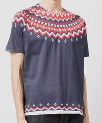 $380 Junya Watanabe Comme Des Garcons Men’s Blue Nordic Cotton T-Shirt Size S